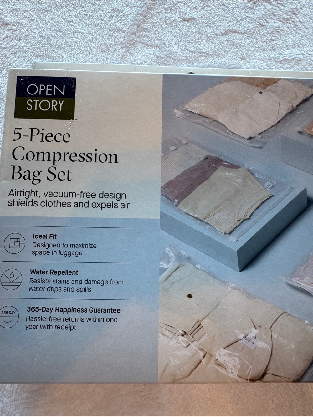 Open Story 5-Piece Compression Bag Set - Beige
